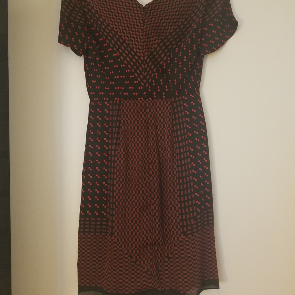 Club Monaco Red & Black Knee Length Dress - Picture 6 of 6